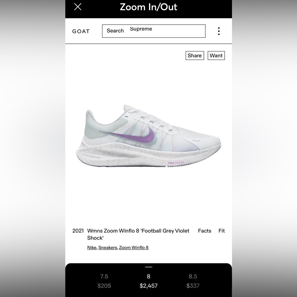 Zoom Winflo 8 'Football Grey Violet Shock'